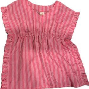 5/$25 Mix&Match 
Cat & Jack Pink Striped Top with Ruffle Sleeves